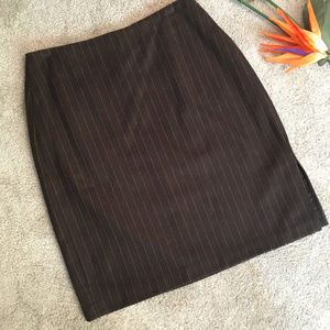 Brown Wool Pin Stripe Skirt